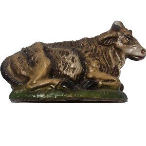 Vintage Ox Cow Figurine Made In Italy Nativity Scene Decoration Christmas